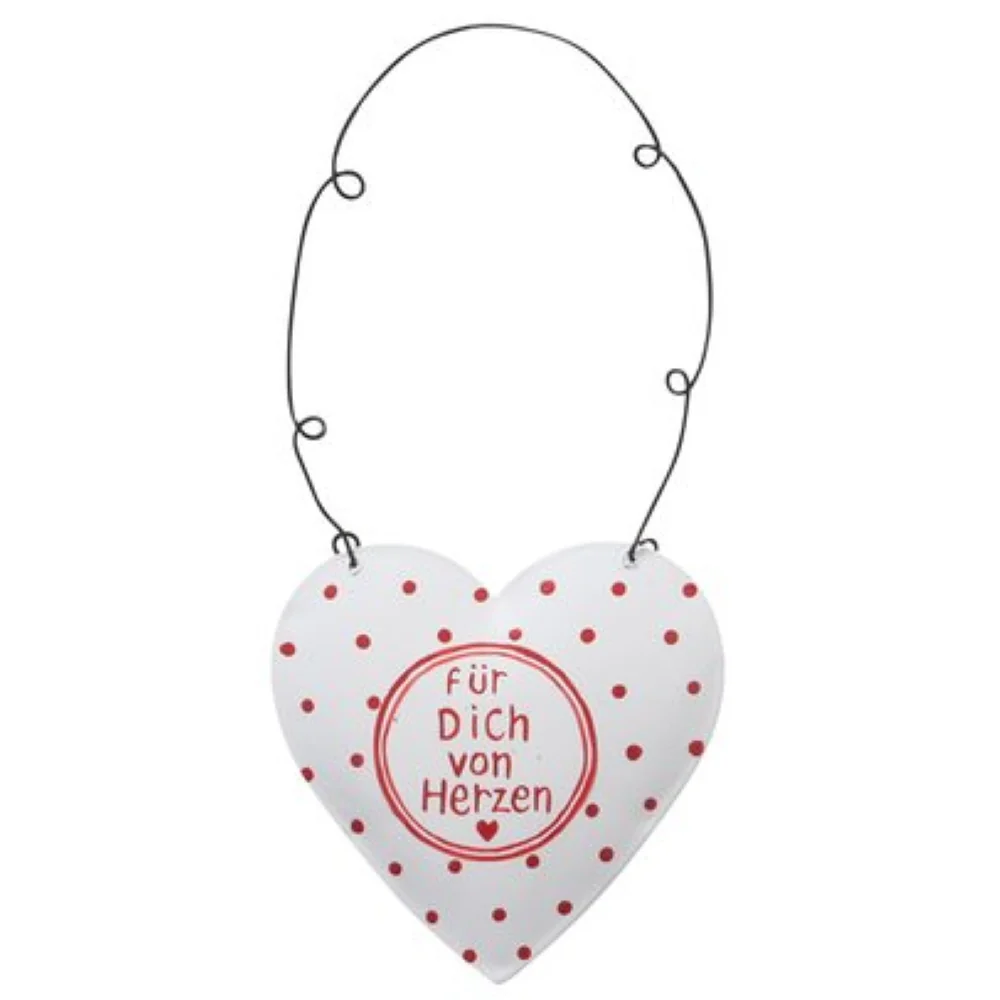 Anhänger Herz aus Metall Weiß 8 x 8 cm versch. Varianten - Image 3