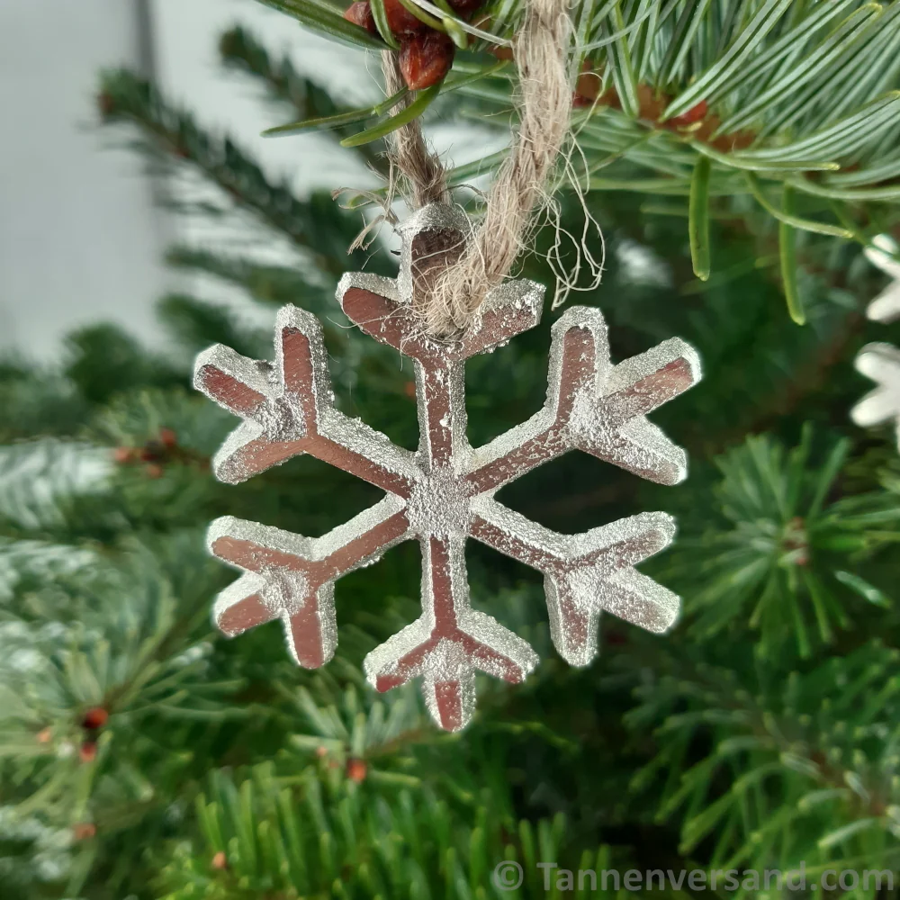 Anhänger Schneeflocke aus Metall Silber 6 x 5 cm 3er Set - Image 3